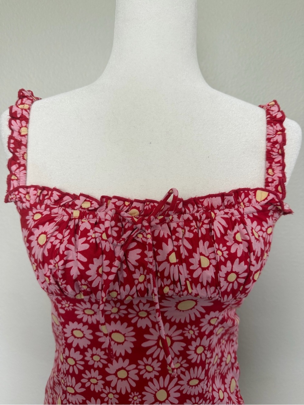 NWT Free People Lucinda Printed Midi Dress - Tomato Daisy - Size Small - Picture 6 of 8